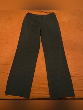Rafaella Black-Blue Pinstripe Dress Pants - Straight Leg